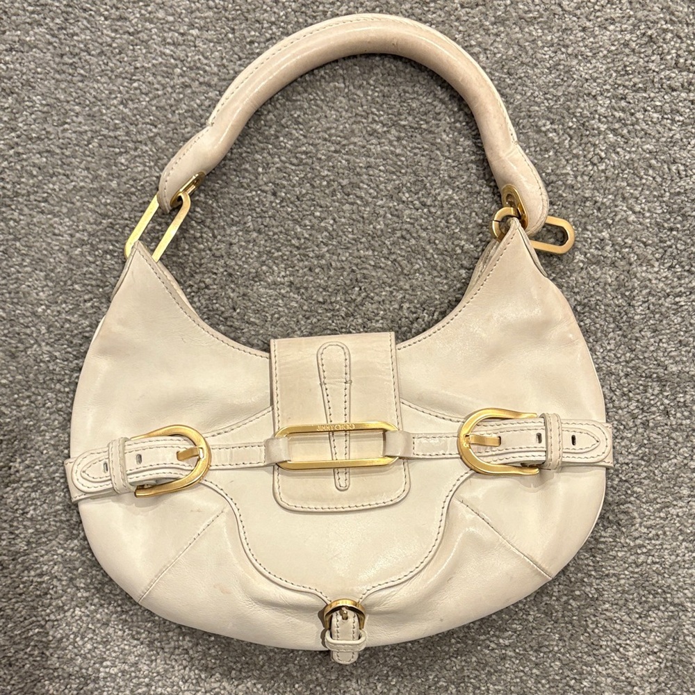 Jimmy Choo Cream Leather Women's Bag
